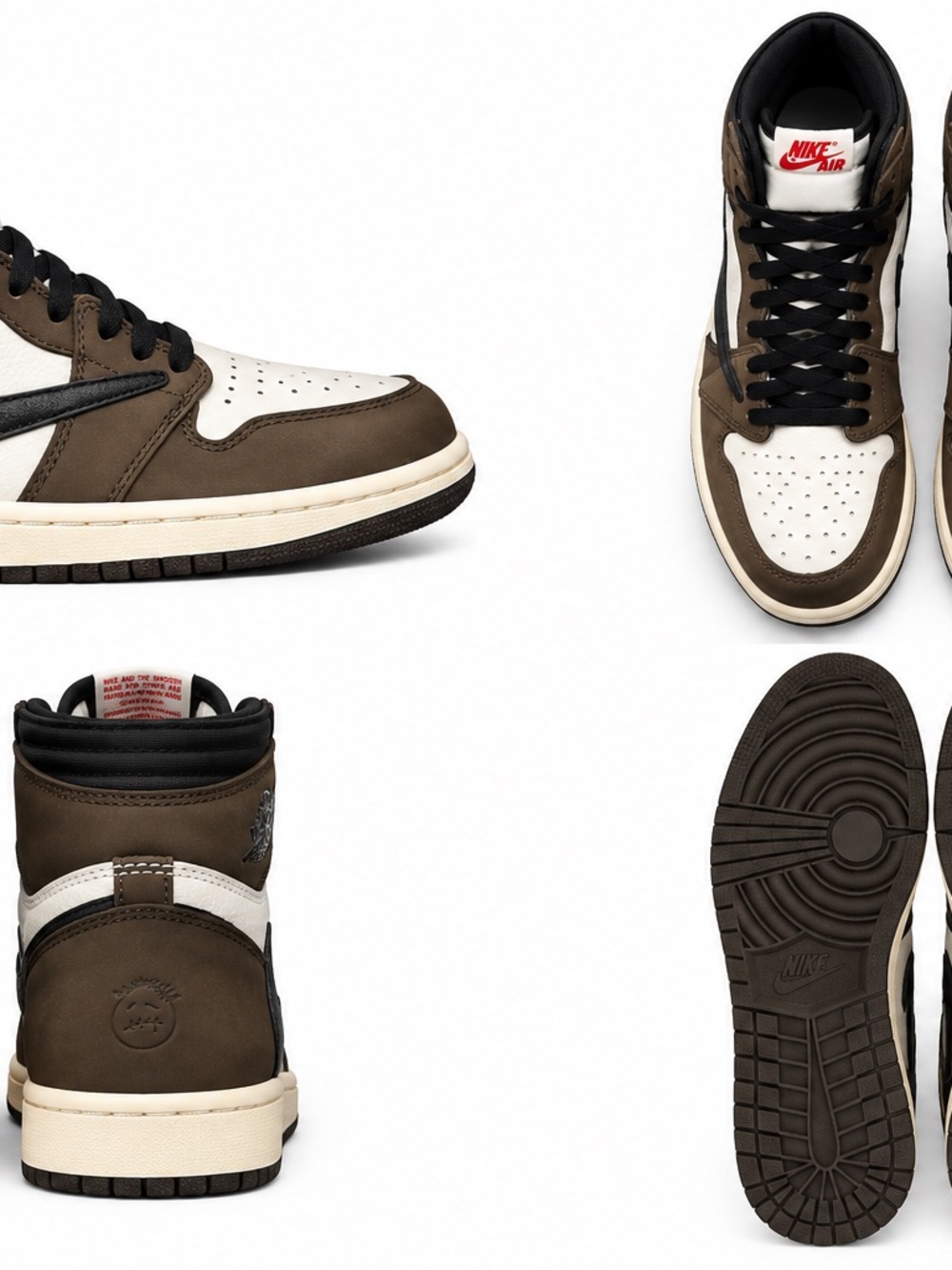 Jordan High-Top Sneakers - Brown/White/Black